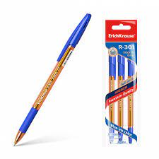 Bolígrafo ErichKrause® R-301 Amber Stick&amp;Grip 0.7, tinta color: azul